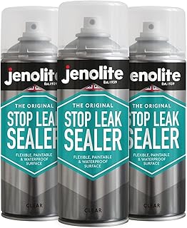 JENOLITE Spray Scellant Anti-Fuite | TRANSPARENT | 3x400ml | Scellant anti-fuites pour gouttières et toits plats | Joint d