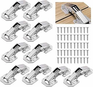 10 PCS Acier allié Charniere Porte Placard/ Cuisine, 3 Pouces 90°Charniere Meuble,Charnière Invisible, Faites Correspondre la vis, Convient aux Portes D