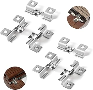 100 Clips WPC en acier inoxydable Clips de fixation pour terrasse 6.5mm Clips de fixation pour terrasse en composite Fixation invisible Plage de serrage 6.5 mm, Argent