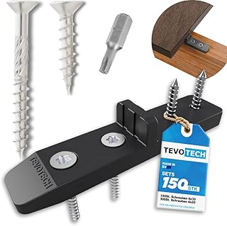TEVOTECH Lot de 150 connecteurs terrasse avec vis, pour fixation invisibles des lames de bois et terrasse