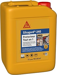 SIKA - Protection hydrofuge façade/mur/toiture et sol - Sikagard 240 Protecteur Tout en 1 - Intérieur et Extérieur - Prêt à l